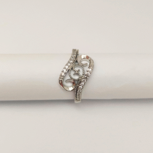 Silver Swirl Ring with Rhinestones