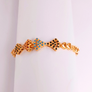 Gold-Tone Gemstone Link Bracelet