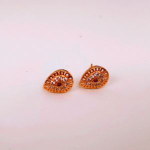 Gold-Tone Teardrop Evil Eye Stud Earrings